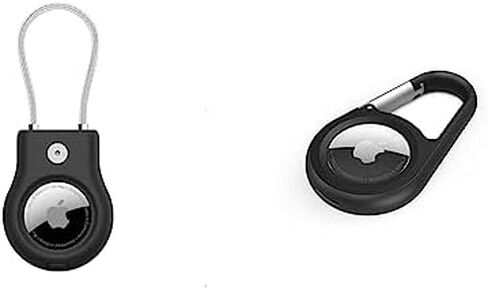 Belkin AirTag Case with Wire Cable, Secure Holder Protective Cover for Air Tag, Scratch Resistance, AirTag Accessory - White & Apple AirTag Secure Holder with Key Ring - Durable Scratch Resistant Case in Kuwait