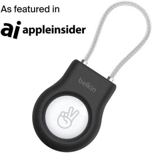 Belkin AirTag Case with Wire Cable, Secure Holder Protective Cover for Air Tag, Scratch Resistance, AirTag Accessory - White & Apple AirTag Secure Holder with Key Ring - Durable Scratch Resistant Case in Kuwait