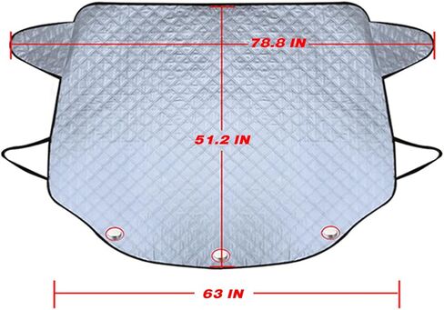AUQDD 4-Layers All-Weather Windshield Sunscreen Cover - for Compact and Medium-Sized SUVs, Sedans, High Density PE Aluminized Film, Heat Insulation, Wear Resistance, UV Resistance, Magnetically Fixed in Saudi Arabia