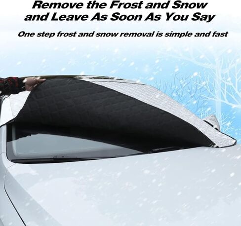 AUQDD 4-Layers All-Weather Windshield Sunscreen Cover - for Compact and Medium-Sized SUVs, Sedans, High Density PE Aluminized Film, Heat Insulation, Wear Resistance, UV Resistance, Magnetically Fixed in Saudi Arabia