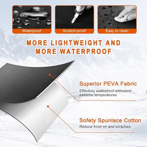 Ajxn Car Windshield Snow Cover, Windshield Cover for Ice and Snow Frost with Removable Mirror Cover Protector, Wiper Front Window Protects Windproof UV Sunshade Cover for Most Cars Black #4 (85"x49") in Saudi Arabia