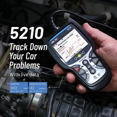 اينوفا 5210 - ماسح رموز تشخيص OBD2 - قراءة/مسح رموز ABS وعرض البيانات المباشرة واختبار نظام شحن البطارية/البطارية in Saudi Arabia