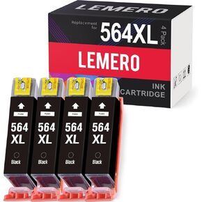 استبدال خرطوشة حبر متوافقة مع HP 564XL 564 لاستخدامها مع ديسك جيت 3520 3522 اوفيس جيت 4620 4600 فوتوسمارت 5510 5520 6510 6520 7510 7520 6515 7515 (أسود، 4 حزم) in Kuwait