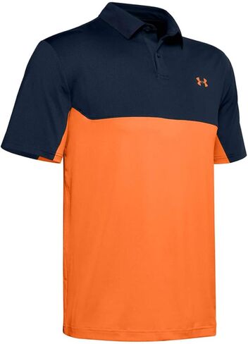 Under Armour Golf Performance Polo 2.0 Color Block Academy/Orange Spark LG in Saudi Arabia