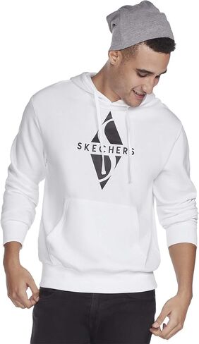 سويت شيرت بغطاء للرأس للرجال من Skechers بشعار Skech-Sweats Diamond in Kuwait