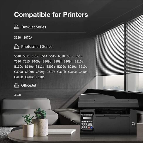 استبدال خرطوشة حبر متوافقة مع HP 564XL 564 لاستخدامها مع ديسك جيت 3520 3522 اوفيس جيت 4620 4600 فوتوسمارت 5510 5520 6510 6520 7510 7520 6515 7515 (أسود، 4 حزم) in Kuwait
