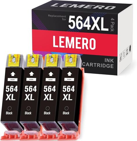 استبدال خرطوشة حبر متوافقة مع HP 564XL 564 لاستخدامها مع ديسك جيت 3520 3522 اوفيس جيت 4620 4600 فوتوسمارت 5510 5520 6510 6520 7510 7520 6515 7515 (أسود، 4 حزم) in Kuwait