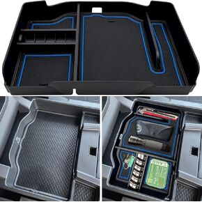 JOJOMARK Center Console Organizer fits for Dodge RAM 2024 2023 2022 2021 2020 2019 1500 2500 3500 Accessories Interior Storage Box Armrest Storage Tray (Black)