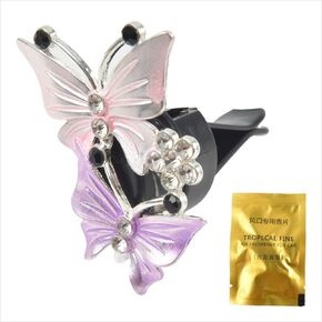 Car Air Freshener Butterfly Aroma Diffuser,Interior Decoration Car-Styling Aromatherapy Clip Diamond Woman Outlet Vent Clip Car Perfume Clip(Blue) in Saudi Arabia