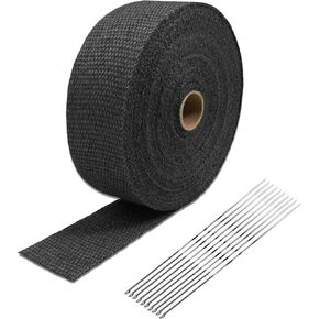 VOWAGH 2" x 50' Exhaust Heat Wrap Roll for Motorcycle Fiberglass Heat Shield Tape with Stainless Ties (Blue) in Saudi Arabia
