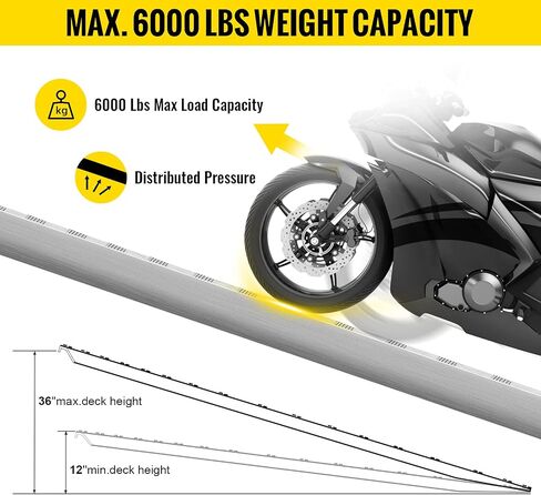 BestEquip 60 بوصة × 12 بوصة منحدرات مقطورة من الألومنيوم 6000 رطل إجمالي نهاية الخطاف 1 زوج 2 منحدرات in Kuwait