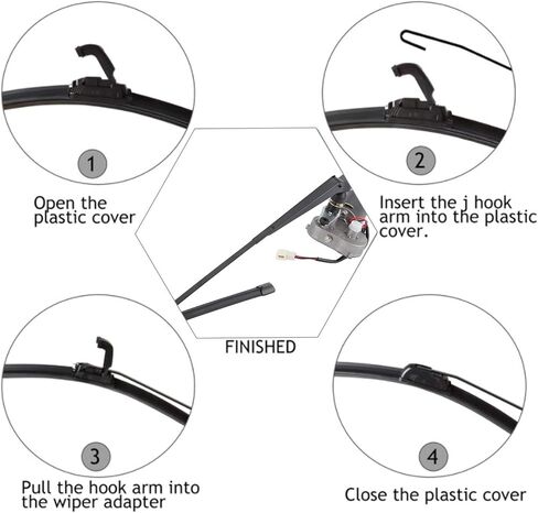 ممسحة زجاج أمامي عدة ممسحة زجاج أمامي كهربائية مجموعة تجميع ممسحة زجاج أمامي ذراع صنبور الماء وعاء خرطوم ل UTV ATV in Kuwait