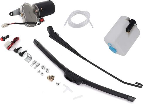 ممسحة زجاج أمامي عدة ممسحة زجاج أمامي كهربائية مجموعة تجميع ممسحة زجاج أمامي ذراع صنبور الماء وعاء خرطوم ل UTV ATV in Kuwait