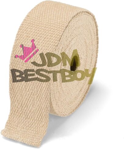Beige Exhaust Pipe Insulation Thermal Heat Wrap 2" x 50' Car Motorcycle Header Protection Fiberglass Heat Shield 6X Stainless Ties in Kuwait