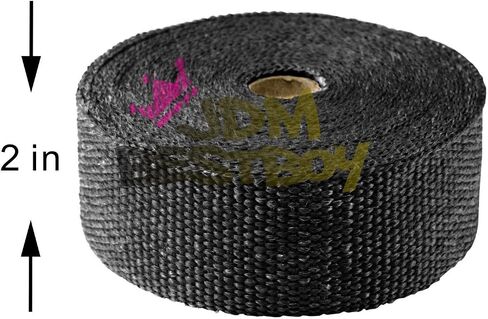Beige Exhaust Pipe Insulation Thermal Heat Wrap 2" x 50' Car Motorcycle Header Protection Fiberglass Heat Shield 6X Stainless Ties in Kuwait