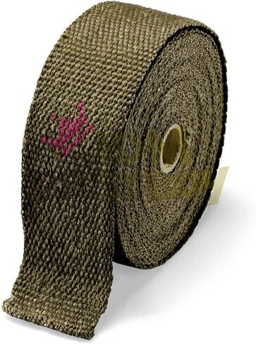 Beige Exhaust Pipe Insulation Thermal Heat Wrap 2" x 50' Car Motorcycle Header Protection Fiberglass Heat Shield 6X Stainless Ties in Kuwait