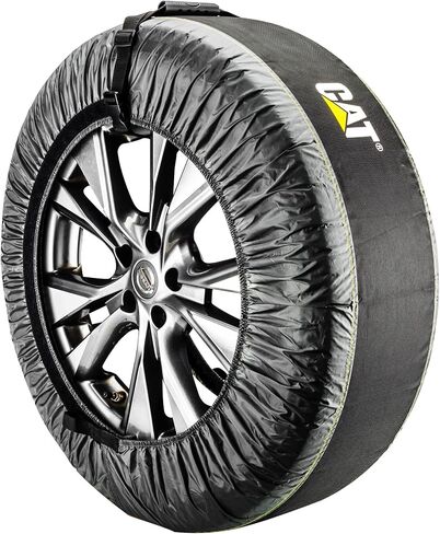 Cat Tire Covers, Seasonal Spare Tire Totes, 4 Piece Wheel Bags for Winter, Handle for Easy Transportation, Fits Tires 22 inches to 31 inches Black 240400 in Saudi Arabia