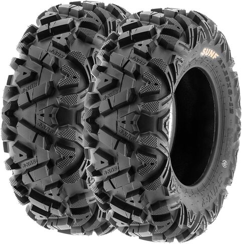 Set of 4 SunF Power.I ATV UTV all-terrain Tires 25x8-12 Front & 25x10-12 Rear, 6 PR, Tubeless A033 in Kuwait
