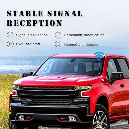 Ajxn 1 PC سيارة رصاصة هوائي الجمجمة، 5.4In مناسبة لفورد F150 رانجلر جيب تشيفي سيلفرادو 1500 2500 3500 HD أفالانش جي إم سي سييرا 1500 2500 3500 دينالي الثقيلة بيك اب الملحقات (الأزرق) in Saudi Arabia