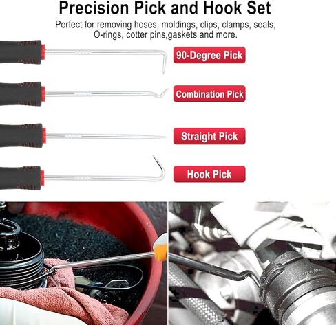 مجموعة ادوات ازالة الاطراف 86 قطعة من اورميتش مع مفك براغي مانع تسرب زيت السيارة واختبار سائل الفرامل واختبار دائرة ضوء السيارة، مجموعة استخلاص طرف الدبوس، مجموعة ادوات استخلاص دبوس موصل الاسلاك in Kuwait