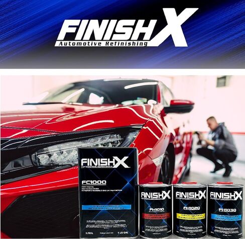 طلاء نهائي نهائي لإعادة طلاء السيارات من FinishX (FC1000-1 جالون) مجموعة 4:1 مع منشط سريع/مقوي (FH1010-1 كوارت) in Kuwait