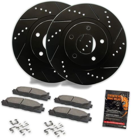مكابح ماكس المتقدمة، دوارات ذات فتحات ومثقاب أمامي Elite XDS مع وسادات فرامل Elite Max KT039781 in Kuwait