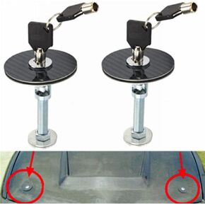 2X JDM Black Racing Hood Lock Latch Pins Universal Cars Engine Cover Bonnet Locking Key Kit (Black)