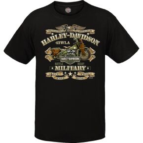 Harley-Davidson Military - Men's Graphic Short Sleeve Crew Neck T-Shirt - Overseas Tour | War Bike in Kuwait