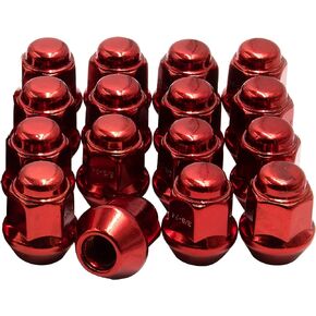 Wheel Accessories Parts Set of 16 Red 10x1.25 ATV Lug Nuts Bulge Acorn Seat 1.25" Long, 17mm Hex - OEM 250100184 Fits 2017 Can Am Maverick, Defender, Commander