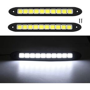 2Pcs Flexible Car LED Daytime Running Light Strip High Power COB DRL Fog Lights Driving Lamp Waterproof White 12V (Style 1)