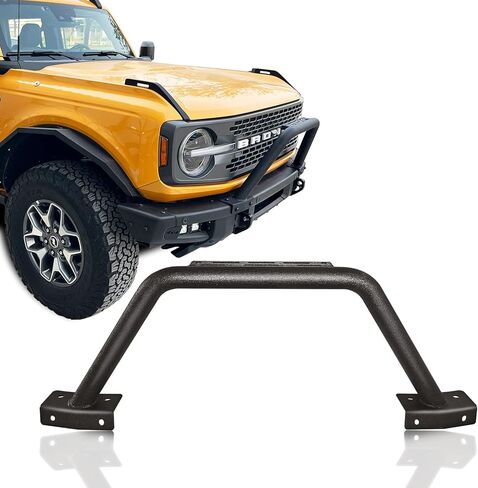 YZONA Bull Bar with Light Mount Grille Brush Guard Suitable for 2021 2022 2023 Ford Bronco 2/4 Door (ONLY fit Modular Steel Front Bumper), Front Bumper Rack Off Road Rock Push Bar (Black) in Kuwait
