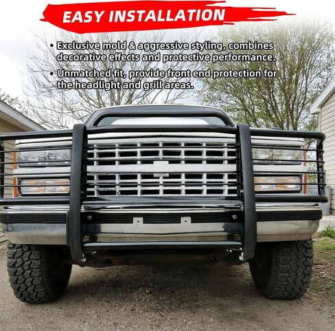 HECASA Grille Brush Guard Compatible with 1988-1998 Chevy C/K Series 1500 1988-2000 C/K Series 2500/3500 1992-1994 Blazer/Jimmy 1992-1999 Suburban 1995-1999 Tahoe/Yukon Front Bumper Grill Guard in Saudi Arabia