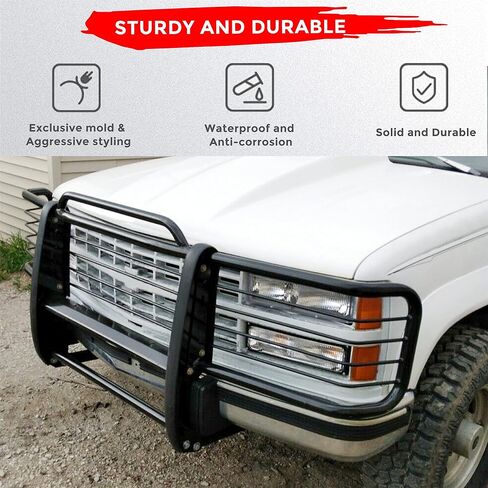 HECASA Grille Brush Guard Compatible with 1988-1998 Chevy C/K Series 1500 1988-2000 C/K Series 2500/3500 1992-1994 Blazer/Jimmy 1992-1999 Suburban 1995-1999 Tahoe/Yukon Front Bumper Grill Guard in Saudi Arabia