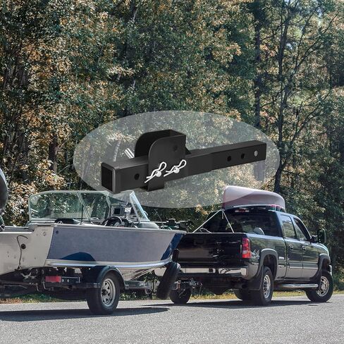 DACK Folding 2" Trailer Hitch Adapter, 800LBS 2 inch Receiver Hitch Adapter Trailer Hitch Cargo Wheelchair Carrier Adapter Compatible with 2 Inch Trailer Hitches in Kuwait