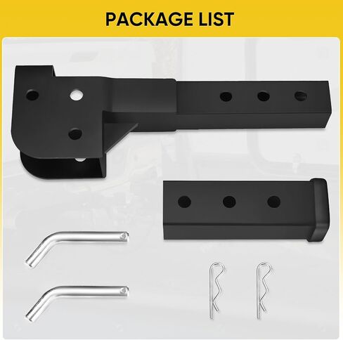 DACK Folding 2" Trailer Hitch Adapter, 800LBS 2 inch Receiver Hitch Adapter Trailer Hitch Cargo Wheelchair Carrier Adapter Compatible with 2 Inch Trailer Hitches in Kuwait