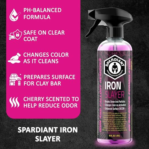 سبارديانت ايرون سلاير مزيل صدأ السيارة وبخاخ مانع لتفاصيل السيارة - إزالة جزيئات الحديد في طلاء السيارات والدراجات النارية والمركبات الترفيهية والقوارب 16 أونصة in Kuwait