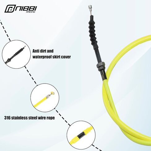 NIBBI Replacement Clutch Cable Dirt Bike Mini Bike Pit Bike MotorCross Motorcycle For NC engine 110CC 125CC 200CC 250CC (Black) in Kuwait