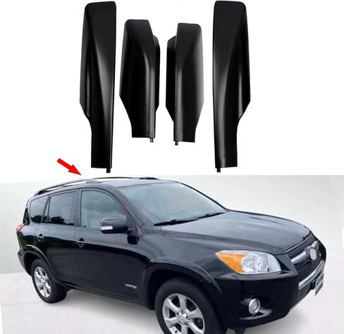 Roof Cargo Rack Rail End Cover Shell Cap Trim for 2003-2009 Toyota 4Runner 4WD N210, Black, 4pcs in Saudi Arabia