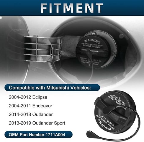 غطاء خزان الوقود غطاء غاز متوافق مع 2004-2012 Mitsubishi Eclipse، 2004-2008 2010-2011 Endeavour، 2004-2012 Galant، 2013-2019 Outlander Sport، 2014-2018 Outlander Replace # 1711A004 in Kuwait