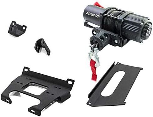 ونش SuperATV 4500 رطل Black Ops مع لوحة تثبيت ونش شديدة التحمل لعام 2019+ Polaris RZR XP Turbo/RZR XP4 Turbo | مجموعة RZR الكاملة للونش والونش جاهزة للتثبيت! | لا الحفر المطلوبة in Kuwait