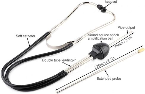 Auto Mechanics Cylinder Stethoscope Car Engine Hearing Tool Diagnostic Automotive Mechanic's Tool, Issue Detection Large Tester Mechanical Internal Detector Mechanic Sound Noise Listen in Saudi Arabia