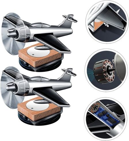 NOLITOY 2pcs Airplane Perfume Ornament Automatic Air Freshener Essential Oils Diffuser Desk Topper Solar Powered Helicopter Scents Diffuser Car Air Freshener Airplane Decor Dashboard Decor in Saudi Arabia