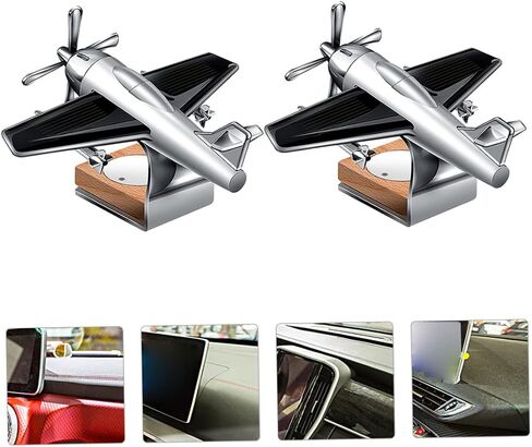 NOLITOY 2pcs Airplane Perfume Ornament Automatic Air Freshener Essential Oils Diffuser Desk Topper Solar Powered Helicopter Scents Diffuser Car Air Freshener Airplane Decor Dashboard Decor in Saudi Arabia