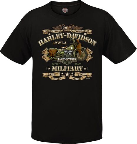 Harley-Davidson Military - Men's Graphic Short Sleeve Crew Neck T-Shirt - Overseas Tour | War Bike in Kuwait