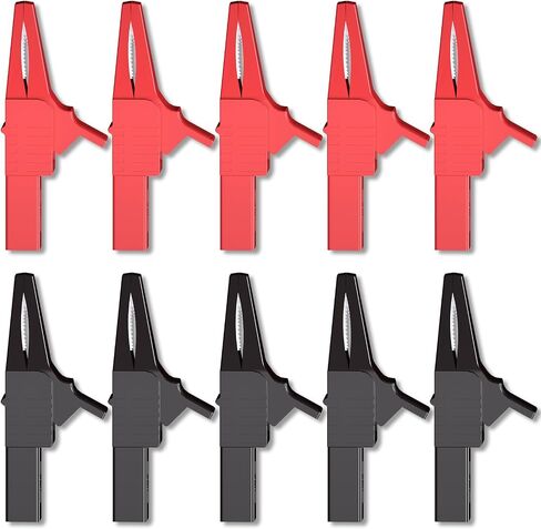 Goupchn 10PCS Heavy Duty Alligator Clips Full Insulated Safe Crocodile Clips with 4mm Banana Jack Socket for Automotive Car Battery Electrical Testing 5 Colors in Saudi Arabia