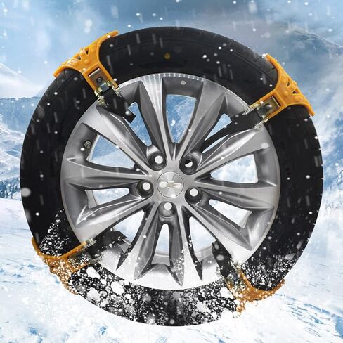 Brangstak Car Snow Chains - Adjustable Emergency Slip 8 Piece Chains for Ice, Dirt and Sand, Universal Snow Chains for Uphill All Cars with Tire Width 165-275mm in Saudi Arabia