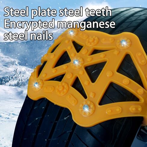 Brangstak Car Snow Chains - Adjustable Emergency Slip 8 Piece Chains for Ice, Dirt and Sand, Universal Snow Chains for Uphill All Cars with Tire Width 165-275mm in Saudi Arabia