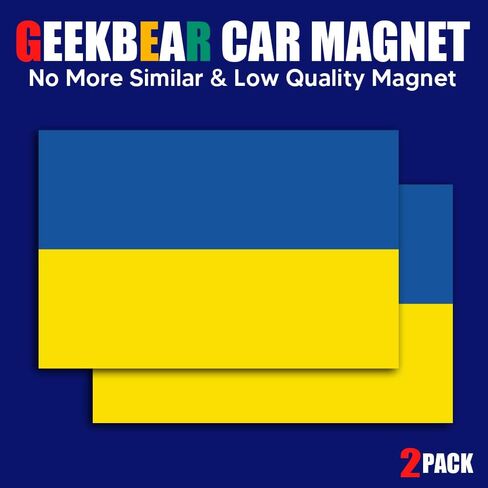 GEEKBEAR National Flag Car Magnet (United States, 2 Pack) - Reflective Waterproof Durable Magnetic Sign - 6 x 4 in in Kuwait