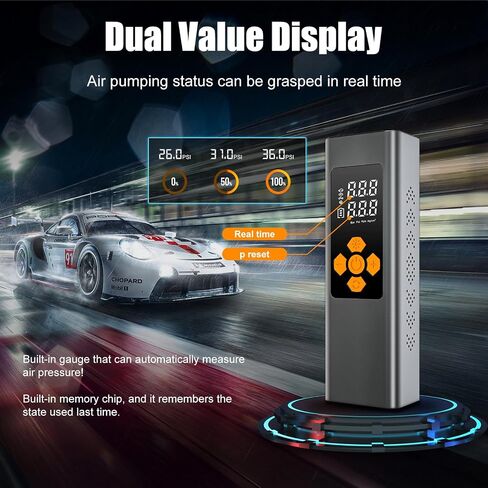 Tire Inflator Portable Air Compressor, 7500mAh Electric Air Pump, 150PSI 12V DC/Cordless Tire Pump with LCD Screen & Auto Shut-Off, Tire Pump for Car Portable, Power Bank for Phone in Saudi Arabia
