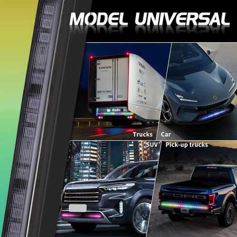 Car LED Light Strip Exterior Waterproof 24Inches RGB Multicolor DRL LED Strip Lights for Car Front Bumper Grille Light,with Turn Signal Light, for Car Daytime Running Light for Cars,SUVs,Trucks in Kuwait